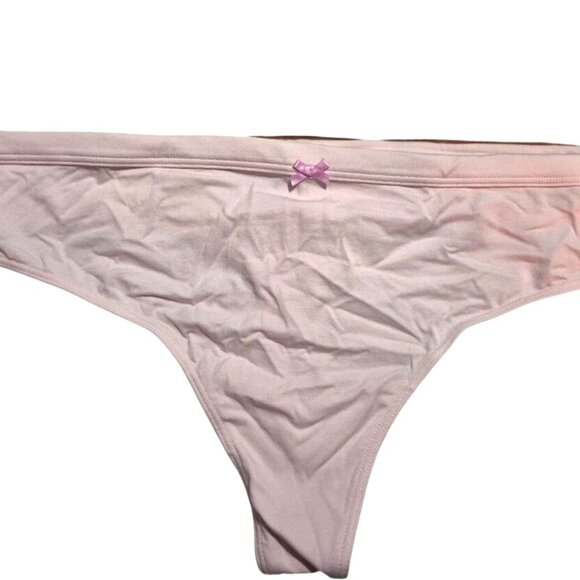 Womens NO BOUNDARIES Plus XXXL/3XG(10) Pink Solid Thong Stretch Underwear NWT - Picture 5 of 9